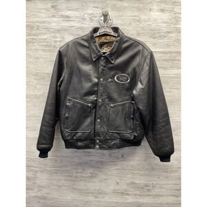 Victory Motorcycle Mens Leather Riding Jacket Black Size Large
